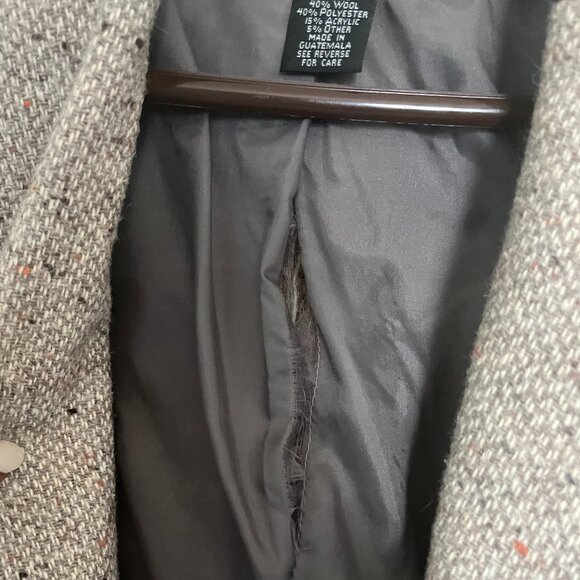 Vintage The Limited Tweed Blazer Jacket Womens Small Wool Elbow Patches - Picture 7 of 7